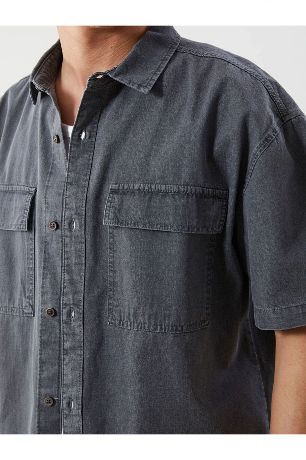 LCW Jeans Rahat Kalıp Kısa Kollu Erkek Jean Gömlek