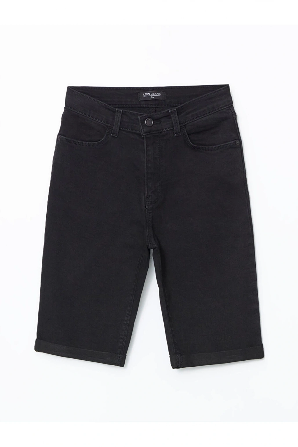 LCW Jeans Siyah Dar Fit Kadın Jean Şort