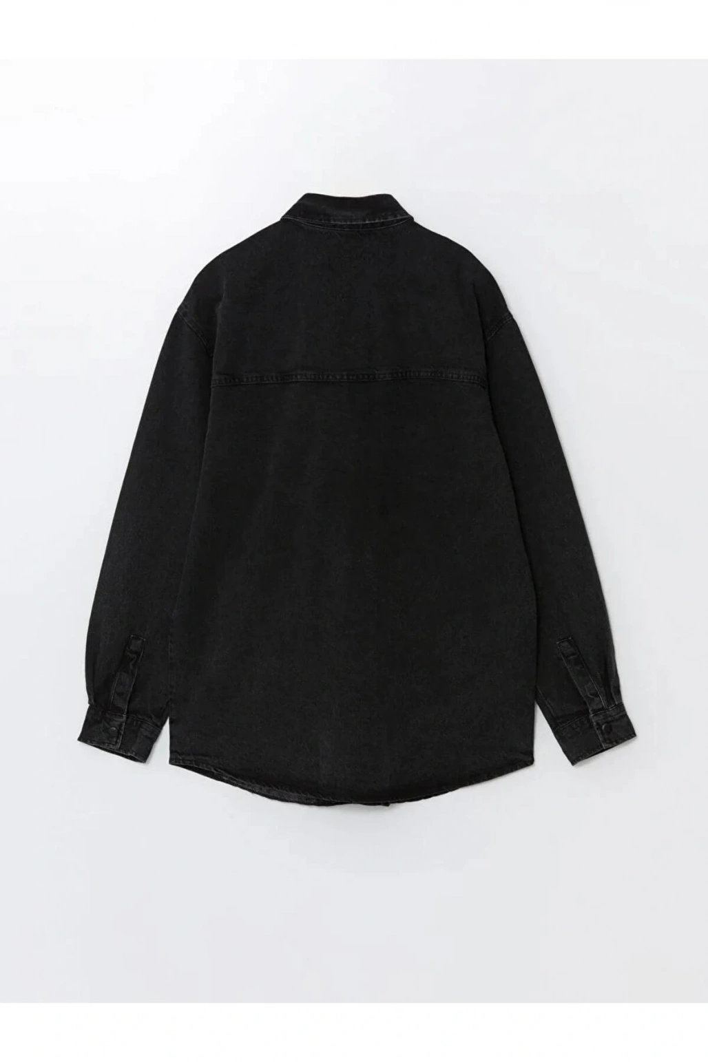 LCW Jeans Siyah Regular Fit Uzun Kollu Erkek Jean Gömlek