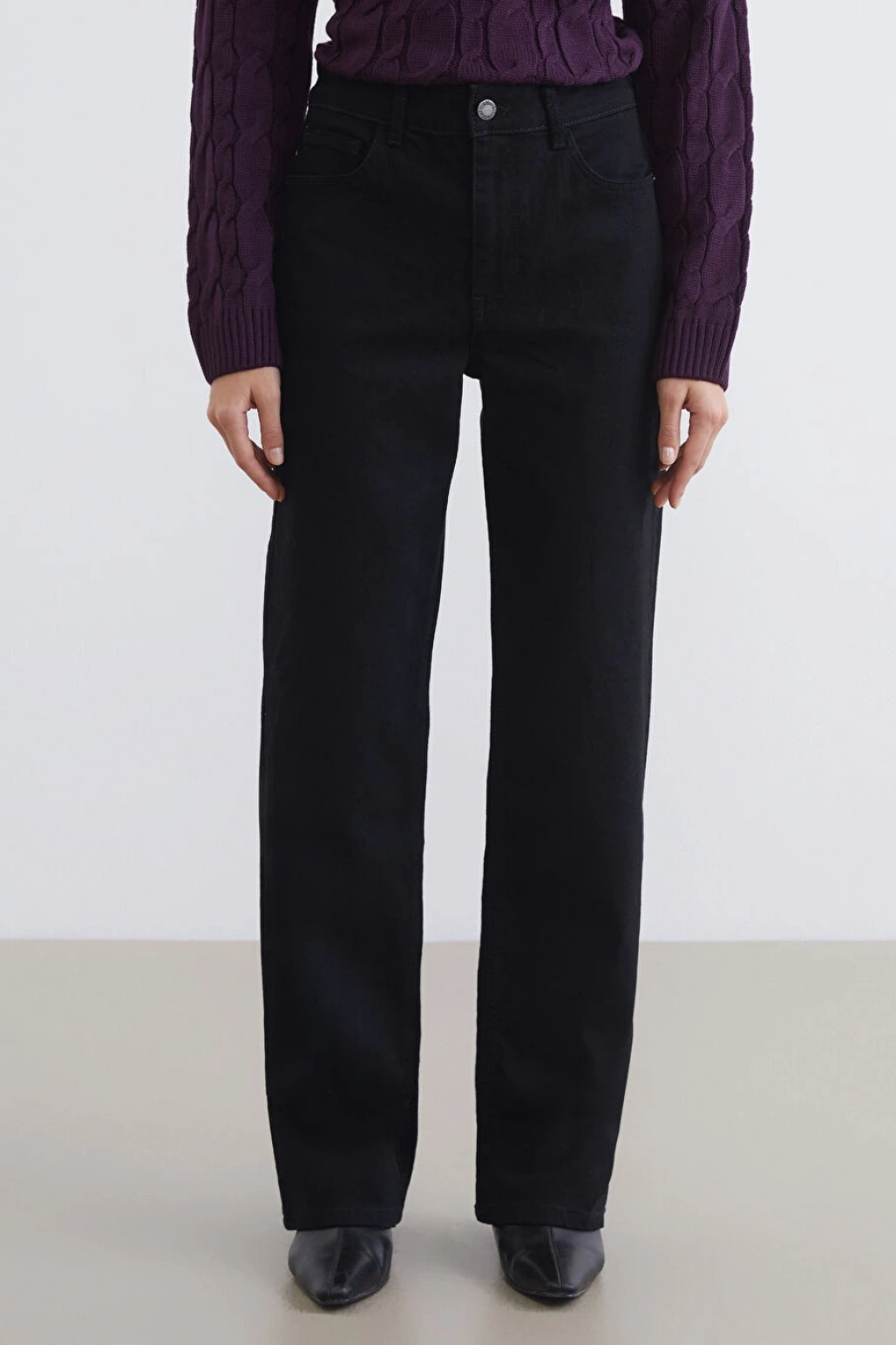 LCW Jeans Siyah Straight Fit Kadın Jean Pantolon