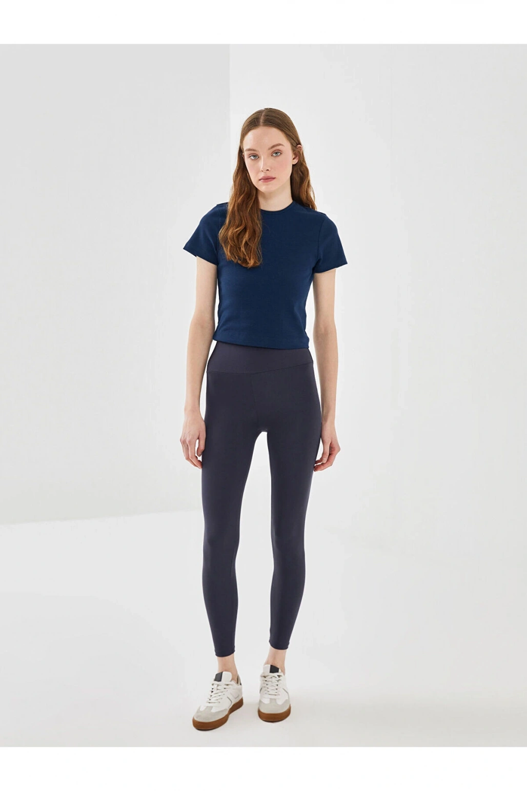 Kadın Beli Lastikli Ekstra Dar Fit Düz Tayt