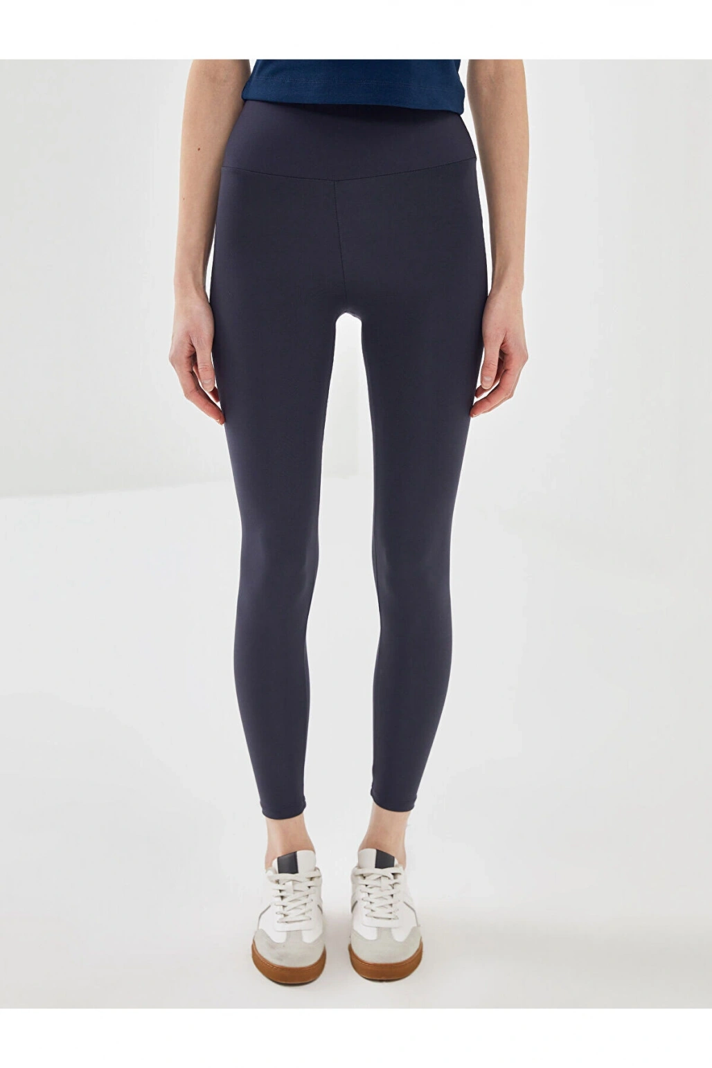 Kadın Beli Lastikli Ekstra Dar Fit Düz Tayt