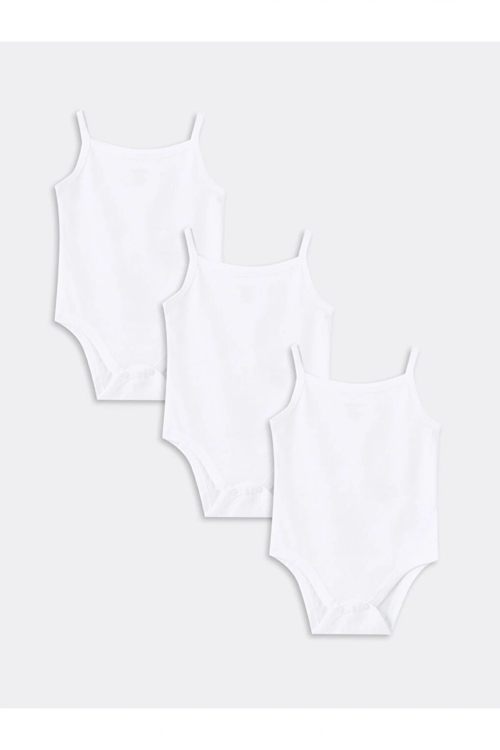 LCW Kare Yaka Kız Bebek Çıtçıtlı Body 3lü