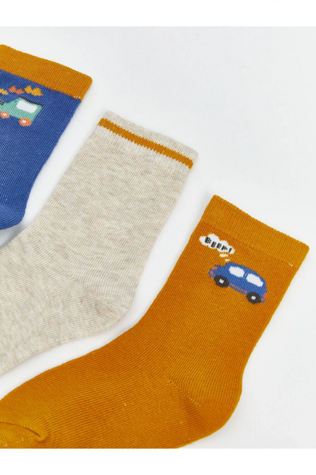 LCW Kids Araba Baskılı Erkek Çocuk Soket Çorap 5li (W5)