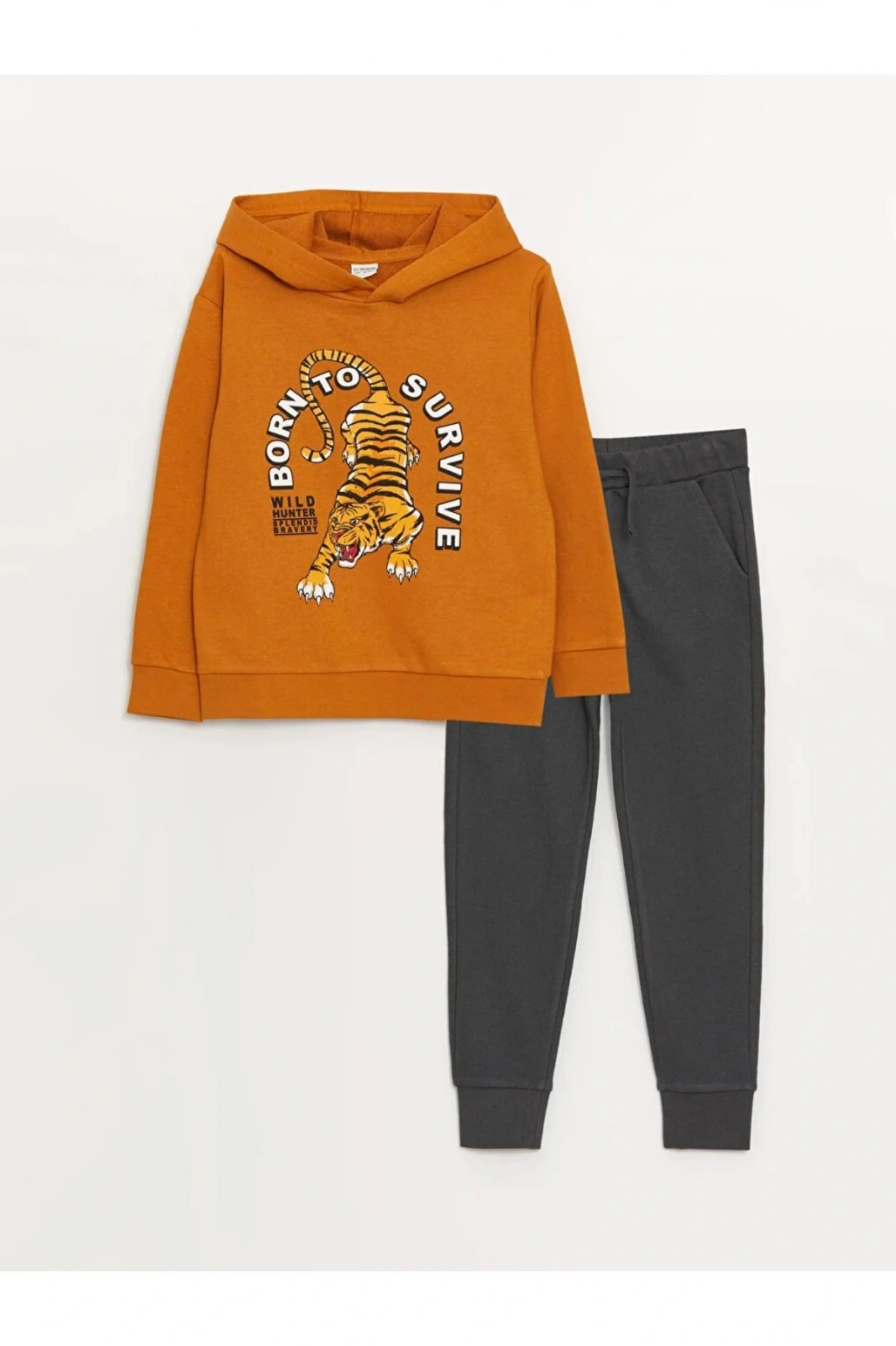 LCW Kids Baskılı Uzun Kollu Erkek Çocuk Hoodie ve Eşofman Altı