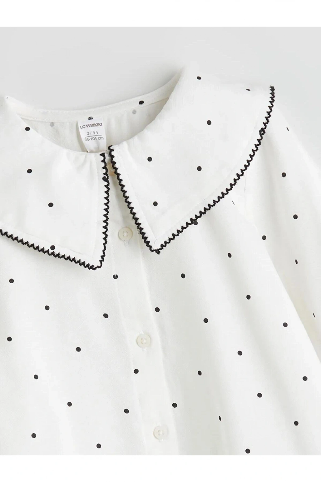LCW Kids Bebe Yaka Puantiye Kız Çocuk Bluz (W5)