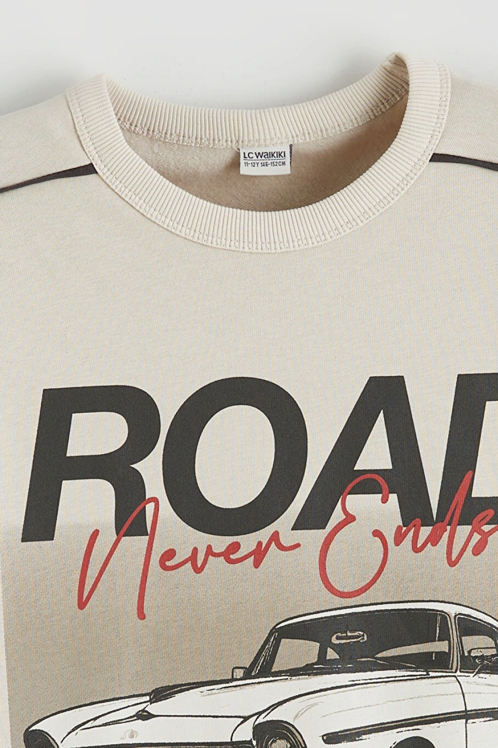 LCW Kids Bej Baskılı Erkek Çocuk Sweatshirt Ve Eşofman Altı