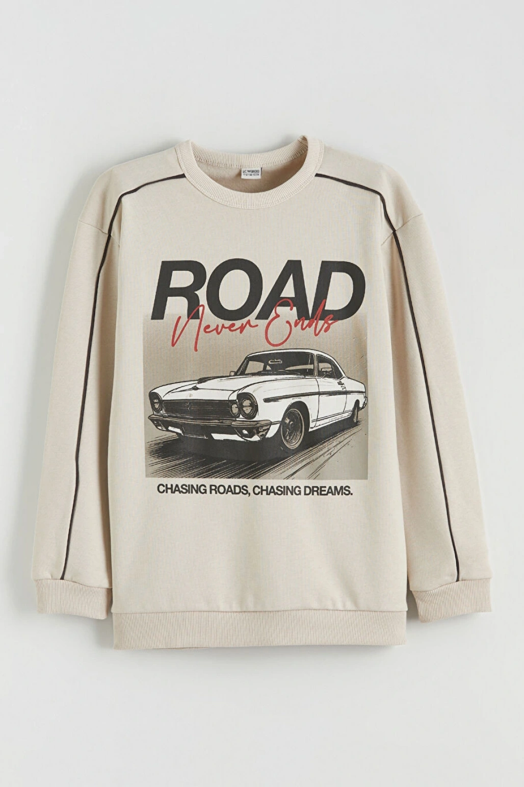 LCW Kids Bej Baskılı Erkek Çocuk Sweatshirt Ve Eşofman Altı