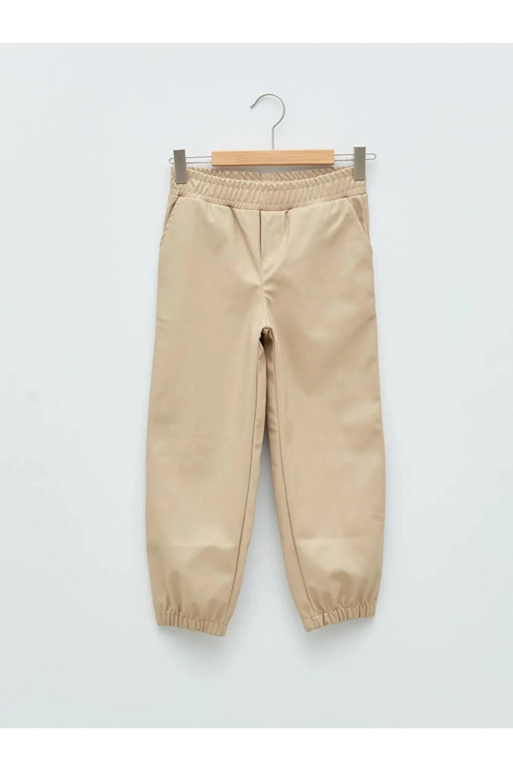 LCW Kids Bej Beli Lastikli Basic Kız Çocuk Jogger Pantolon