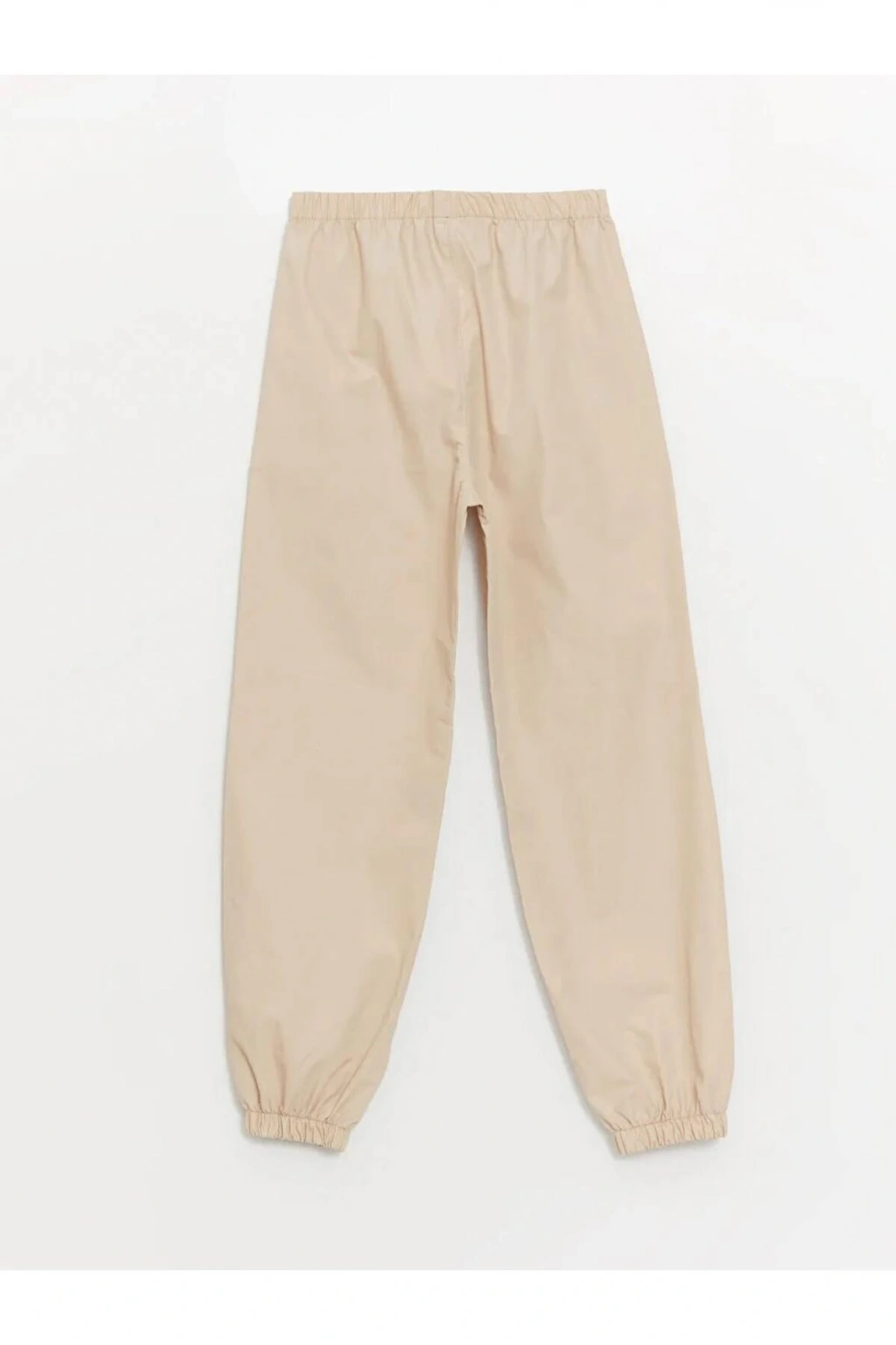 LCW Kids Bej Beli Lastikli Kız Çocuk Jogger Pantolon