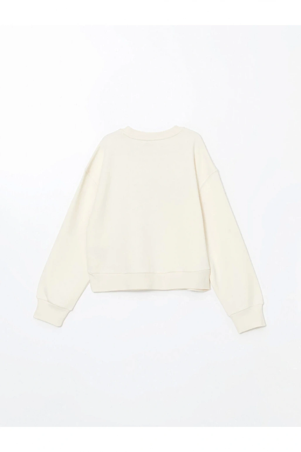 Lcw Kids Bej Bisiklet Yaka Kız Çocuk Kalın Crop Sweatshirt