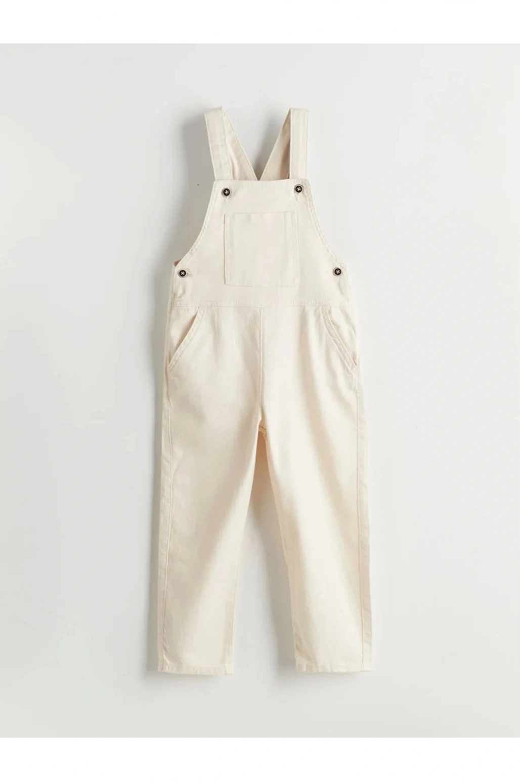 LCW Kids Bej Kare Yaka Gabardin Erkek Çocuk Salopet