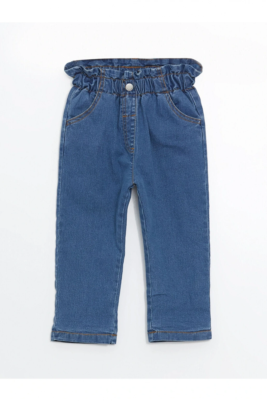 LCW Kids Beli Lastikli Basic Kız Bebek Jean Pantolon