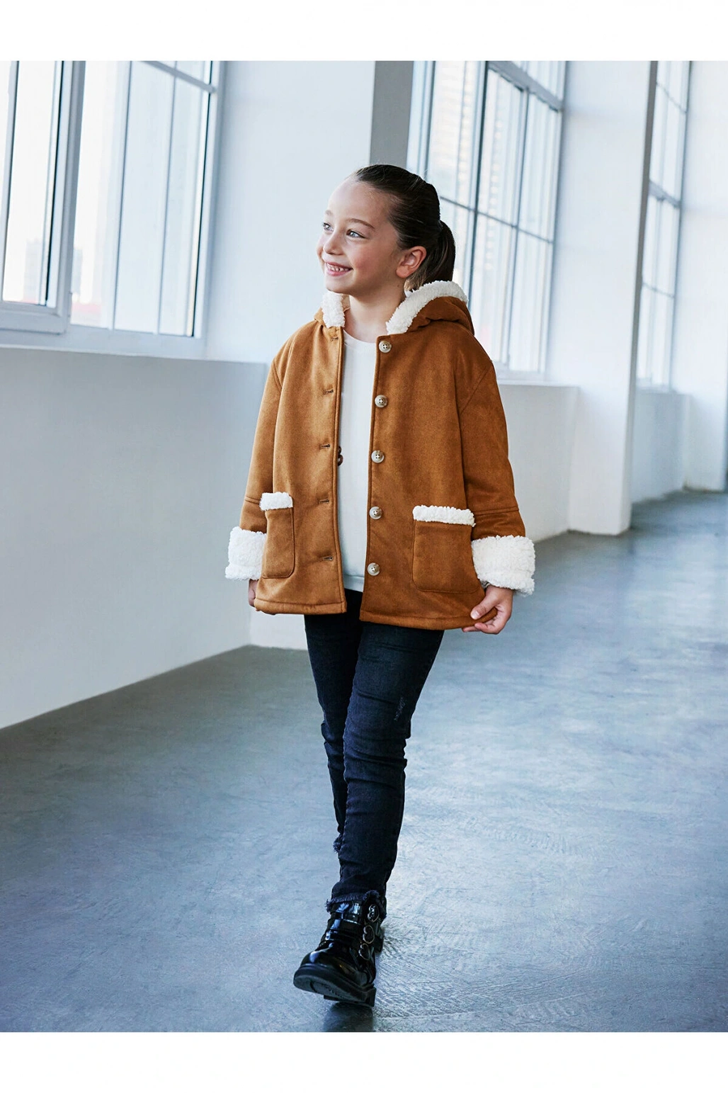 LCW Kids Beli Lastikli Basic Kız Çocuk Jean Pantolon (W4)