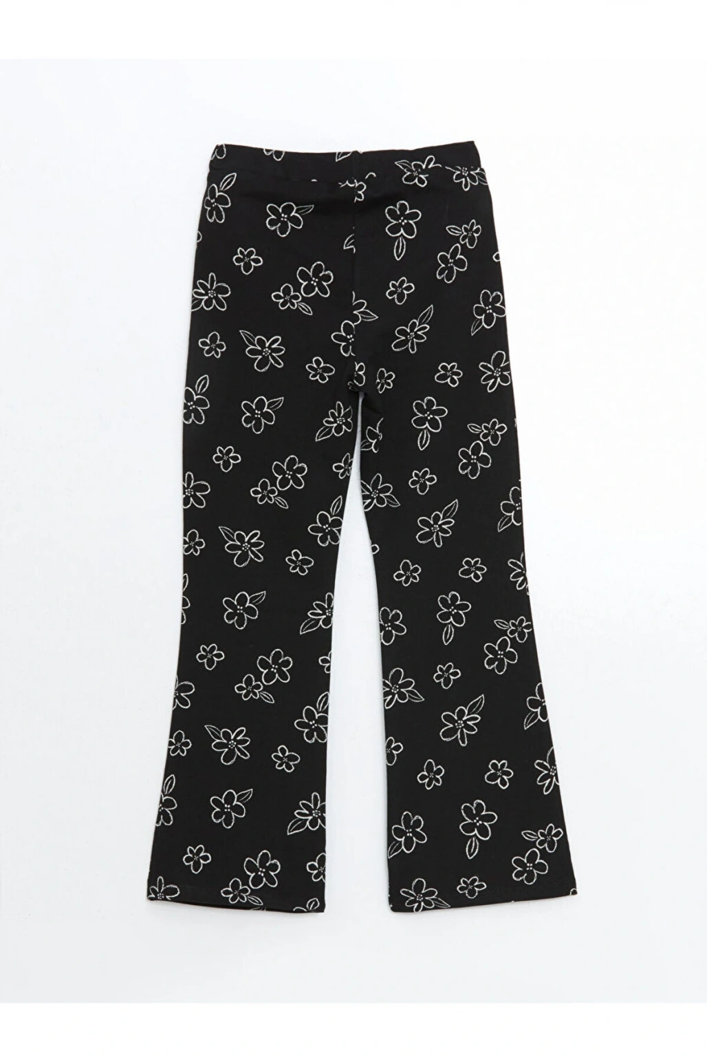 LCW Kids Beli Lastikli Çiçekli İspanyol Paça Kız Çocuk Tayt