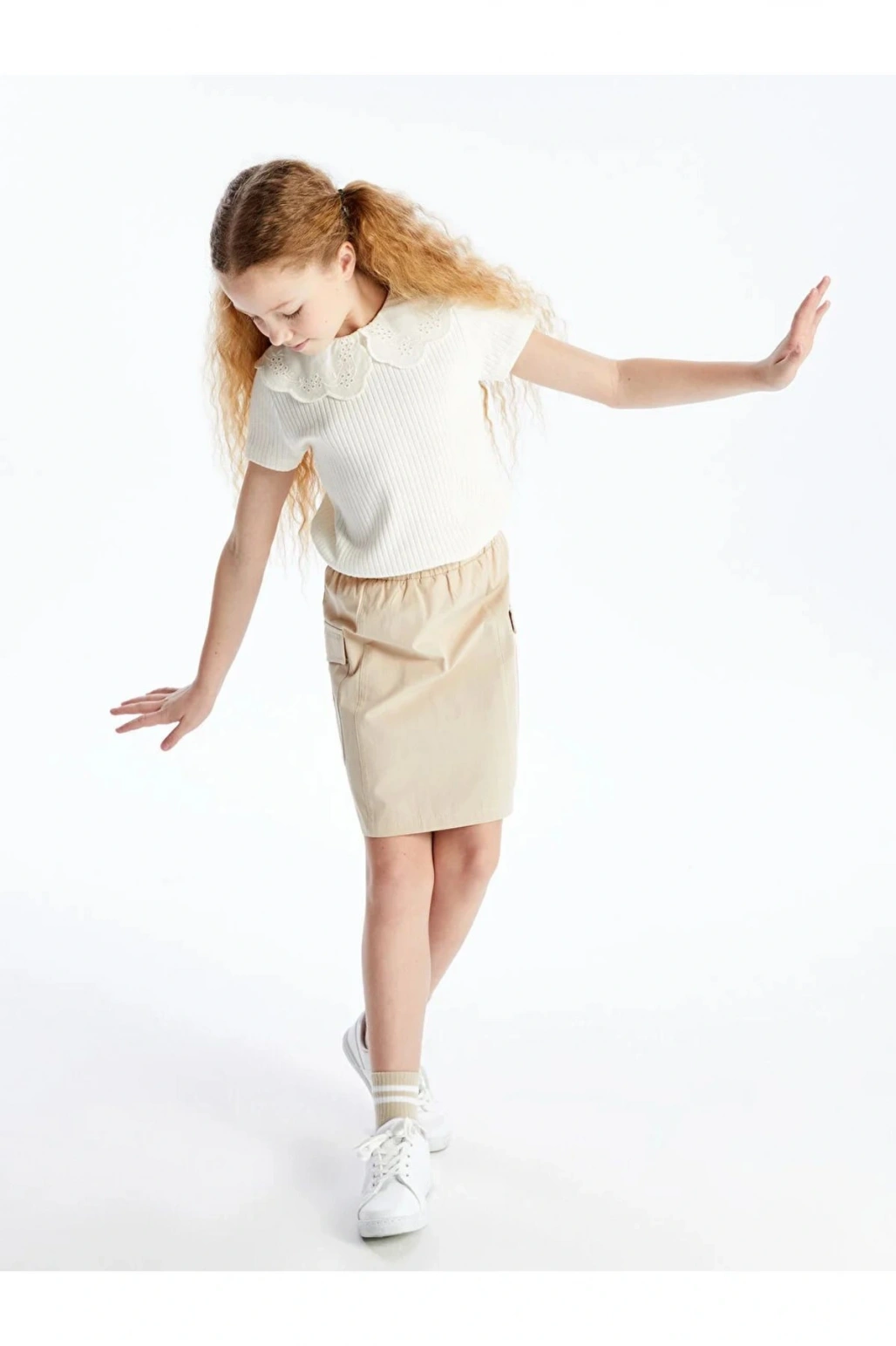 LCW Kids Beli Lastikli Kız Çocuk Kargo Etek