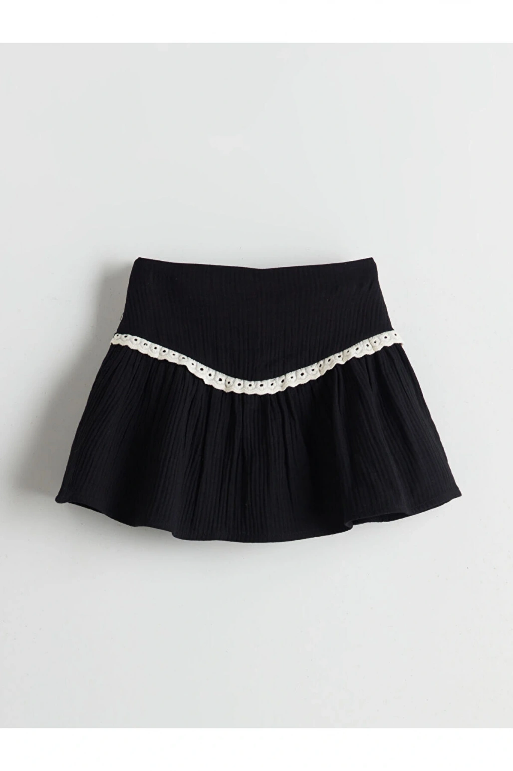 LCW Kids Beli Lastikli Pileli Kız Çocuk Etek