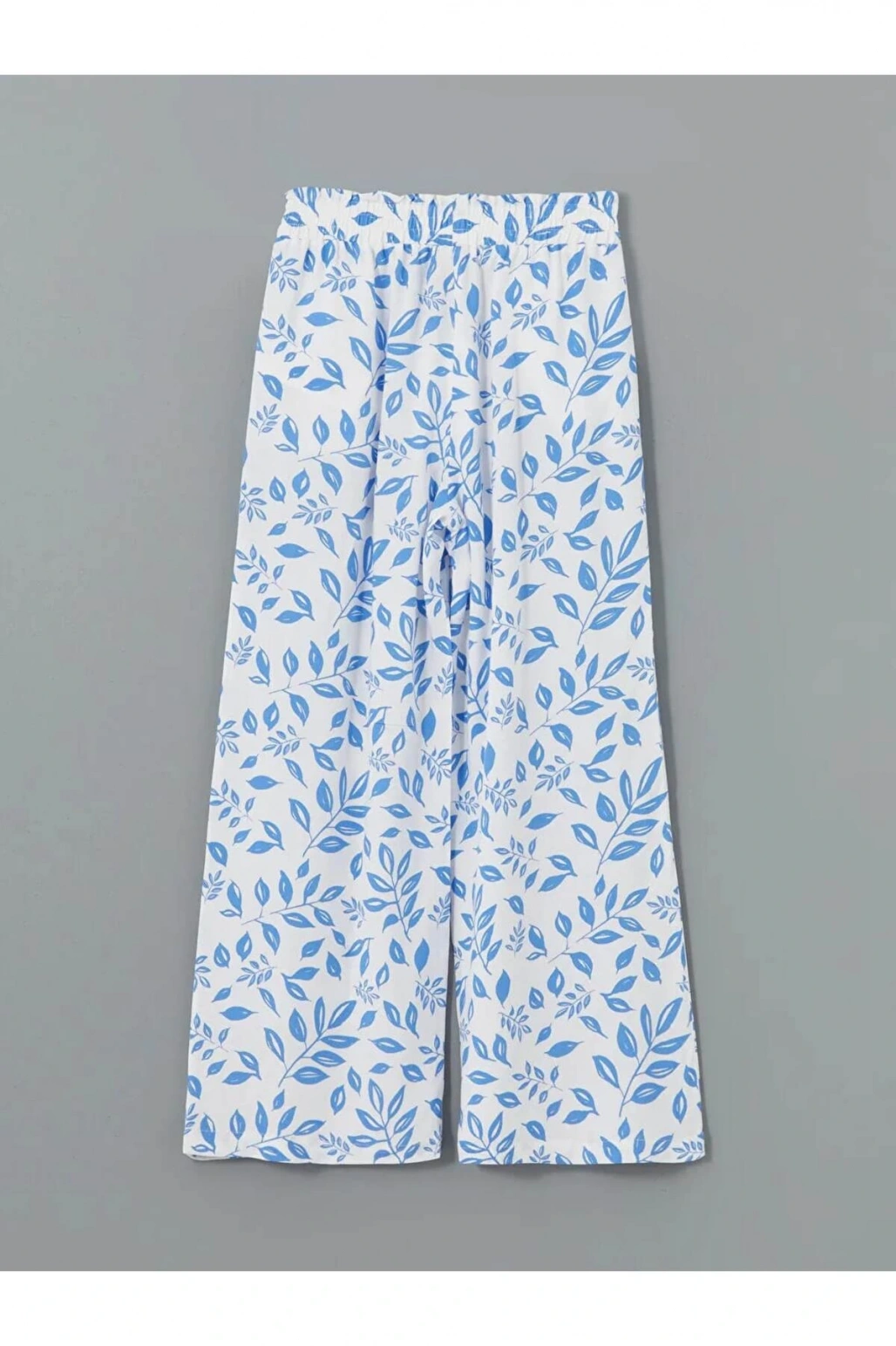 LCW Kids Beyaz Beli Lastikli Desenli Kız Çocuk Pantolon