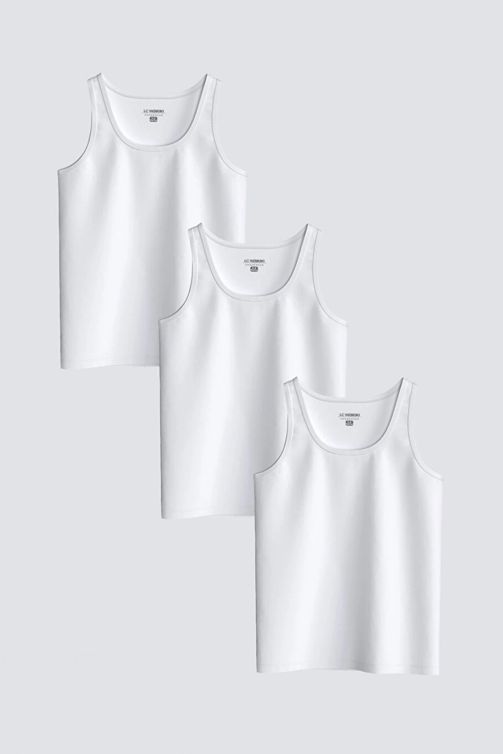 LCW Kids Beyaz Bisiklet Yaka Erkek Çocuk Atlet 3lü