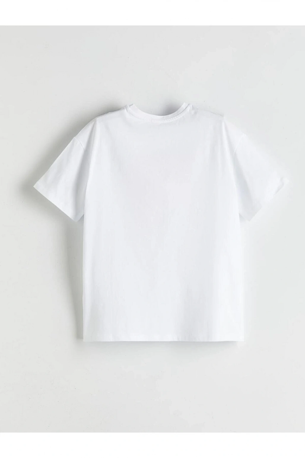 LCW Kids Beyaz Bisiklet Yaka Fiyonk Baskılı Kız Çocuk Tişört