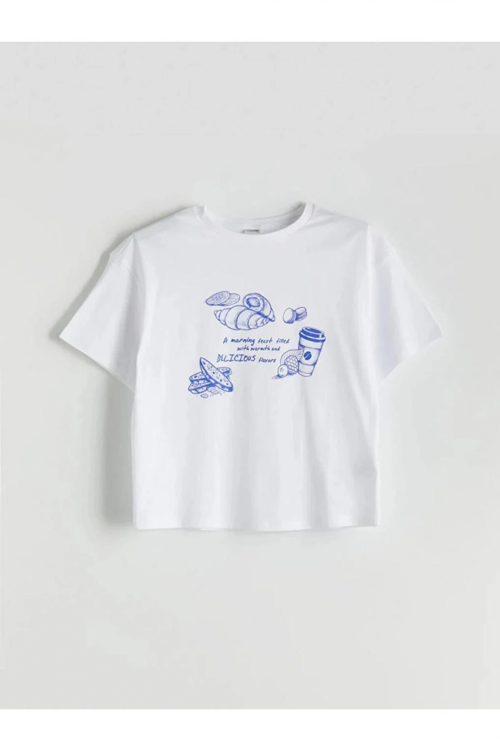 LCW Kids Beyaz Bisiklet Yaka Kız Çocuk Tişört