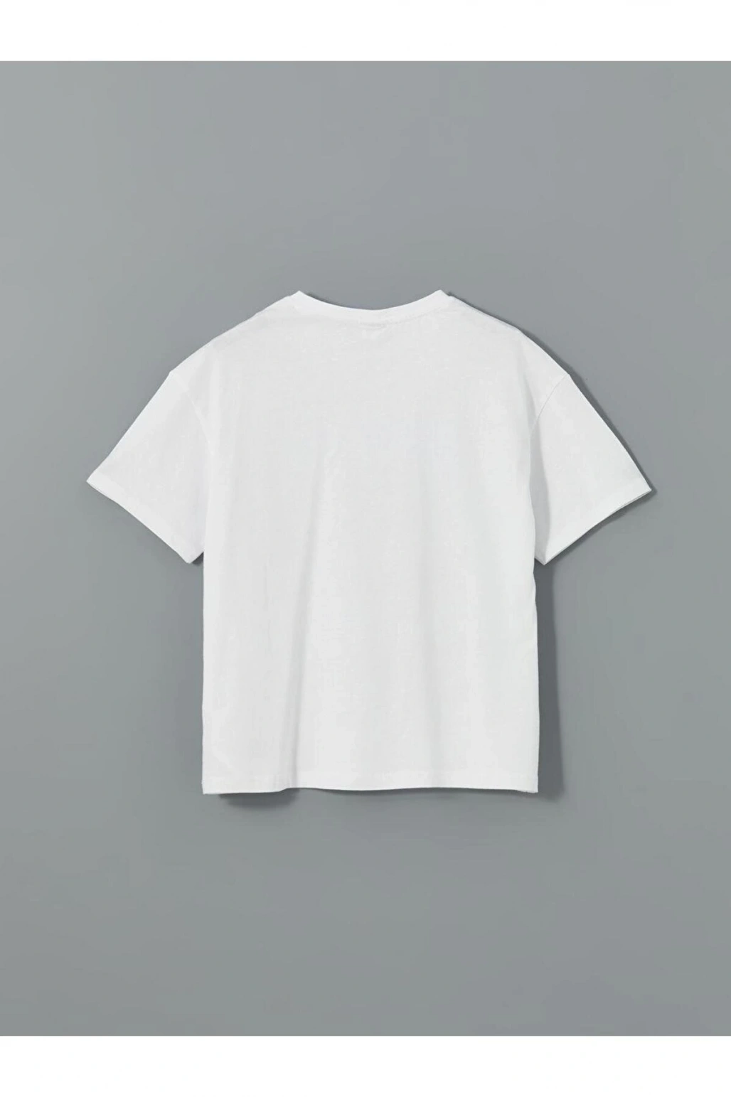 LCW Kids Beyaz Bisiklet Yaka Kız Çocuk Tişört