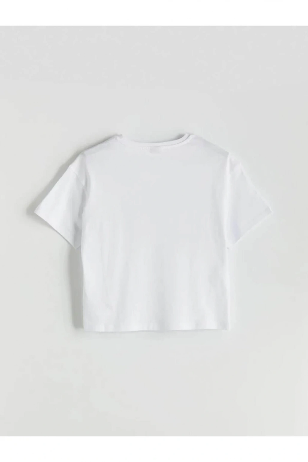 LCW Kids Beyaz Bisiklet Yaka Kız Çocuk Tişört