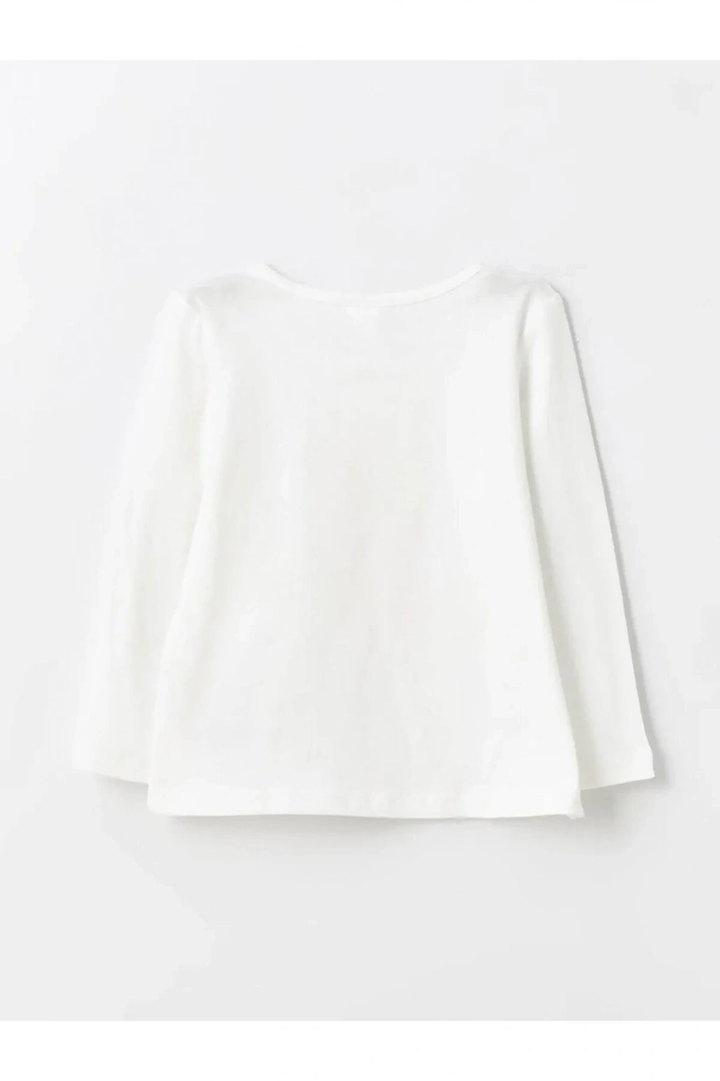 LCW Kids Beyaz Bisiklet Yaka Uzun Kollu Baskılı Kız Bebek Tişört ve Tayt 2li