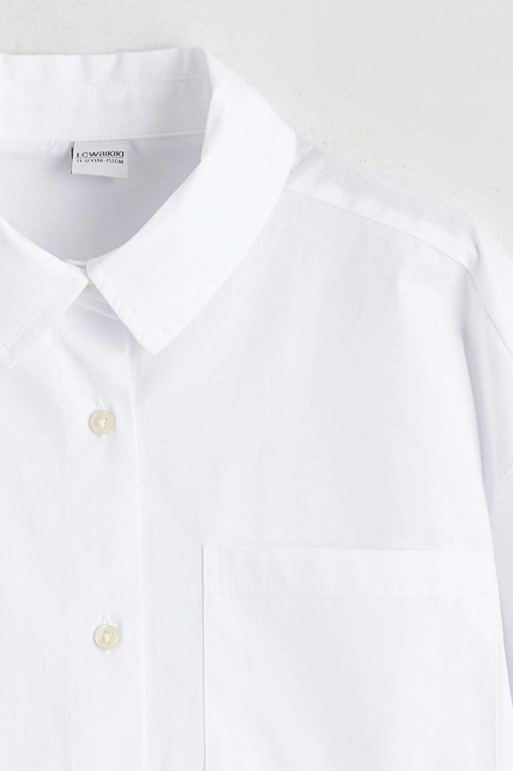 LCW Kids Beyaz Dantel Detaylı Kız Çocuk Gömlek