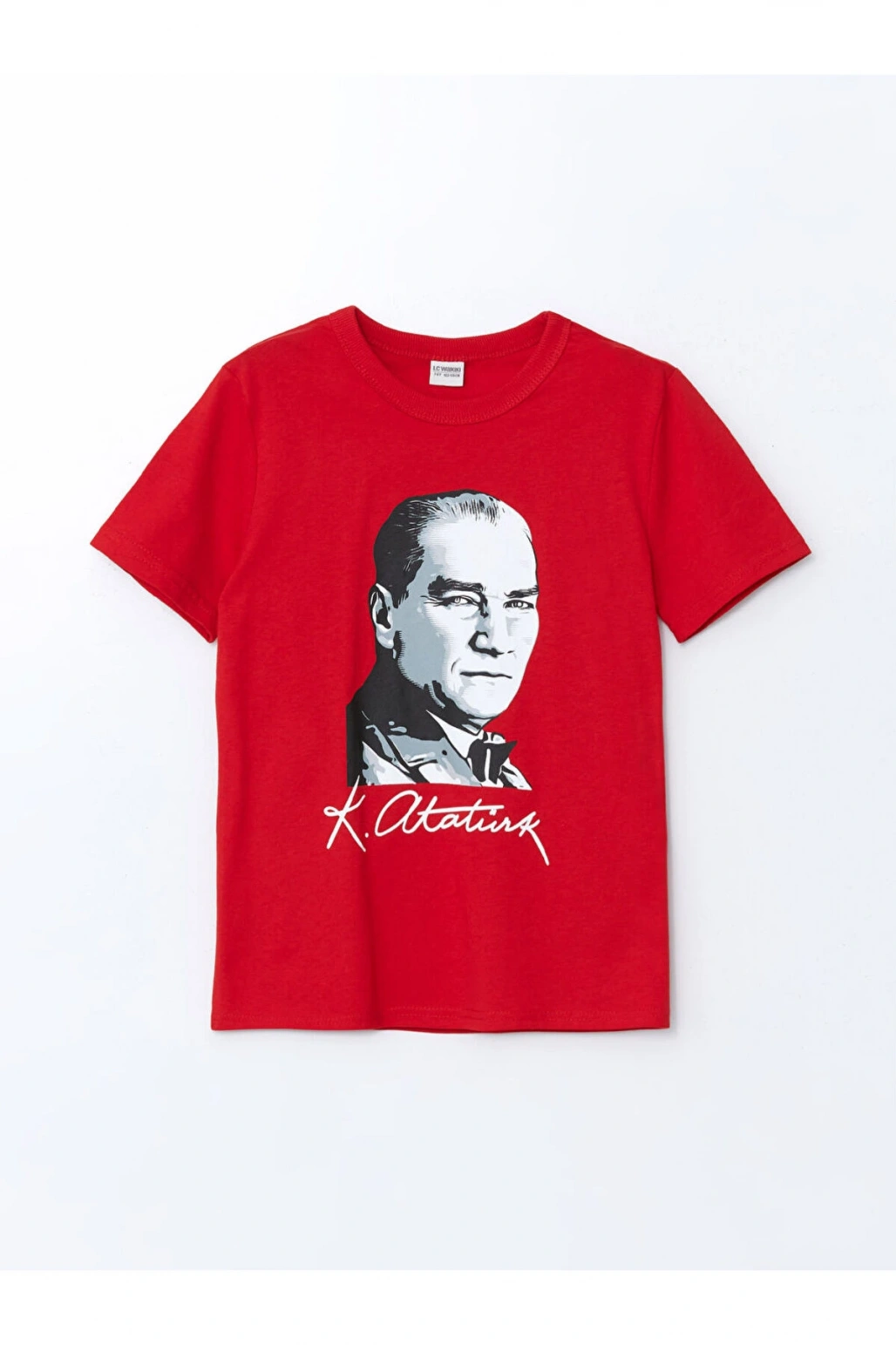 LCW Kids Bisiklet Yaka Atatürk Baskılı Erkek Çocuk Tişört
