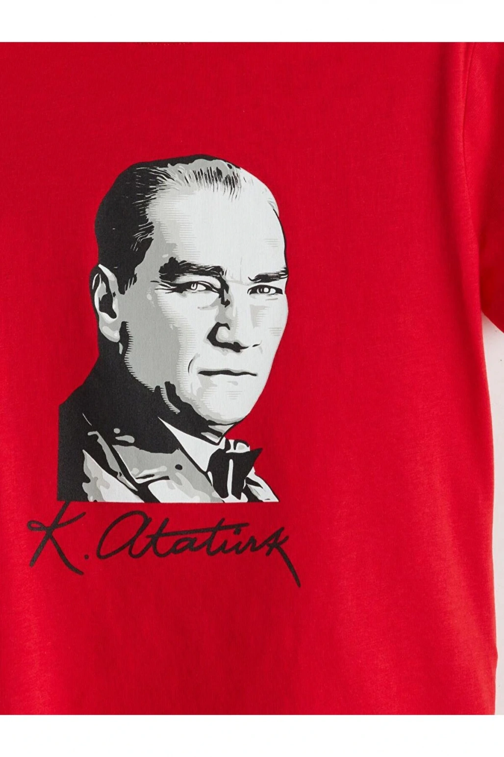 Lcw Kids Bisiklet Yaka Atatürk Baskılı Kız Çocuk Tişört (S5)