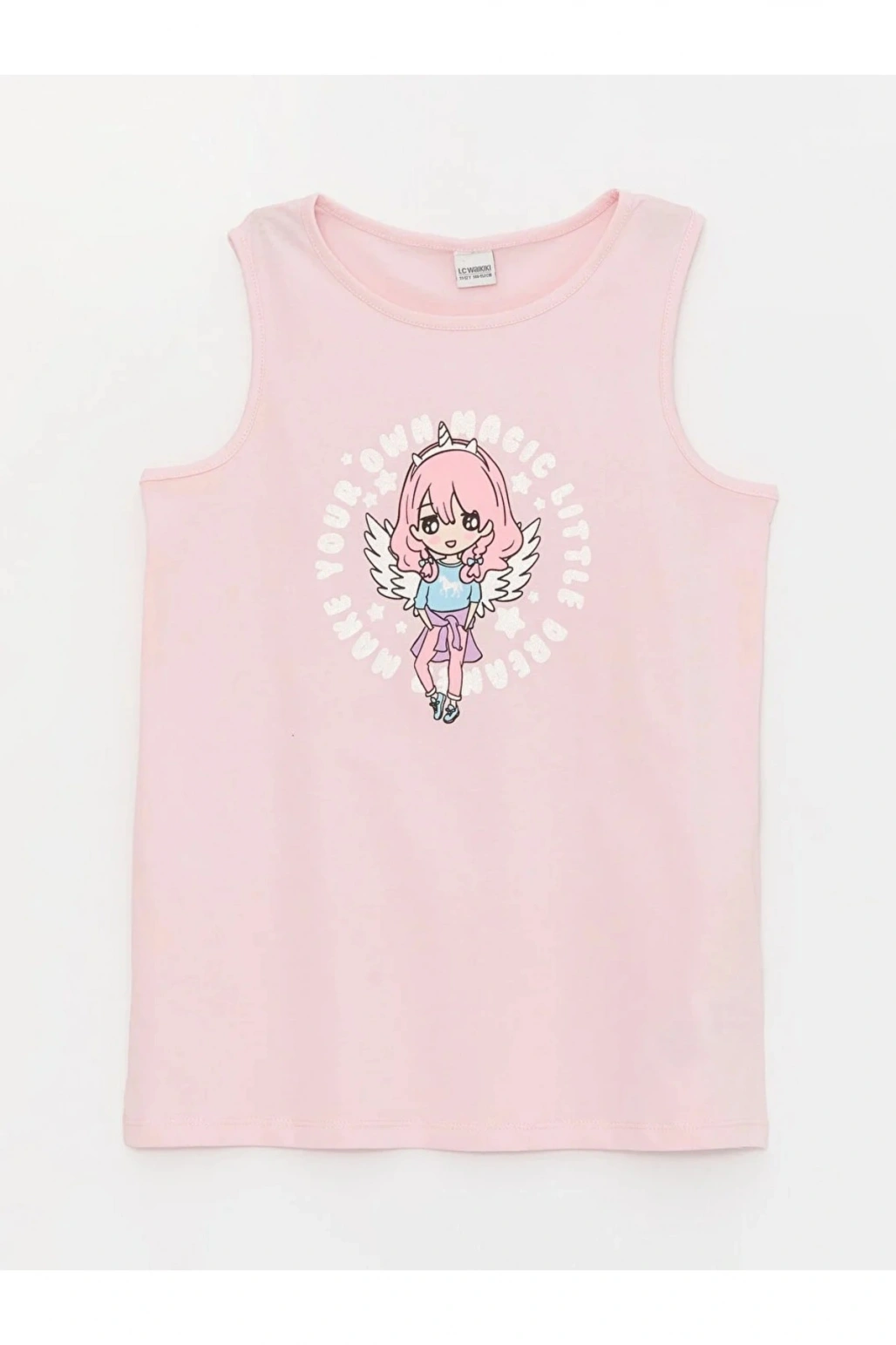 LCW Kids Bisiklet Yaka Baskılı Kız Çocuk Atlet