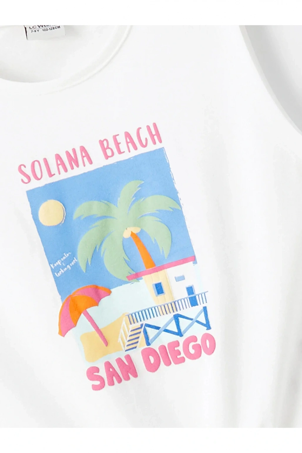 LCW Kids Bisiklet Yaka Baskılı Kız Çocuk Crop Atlet