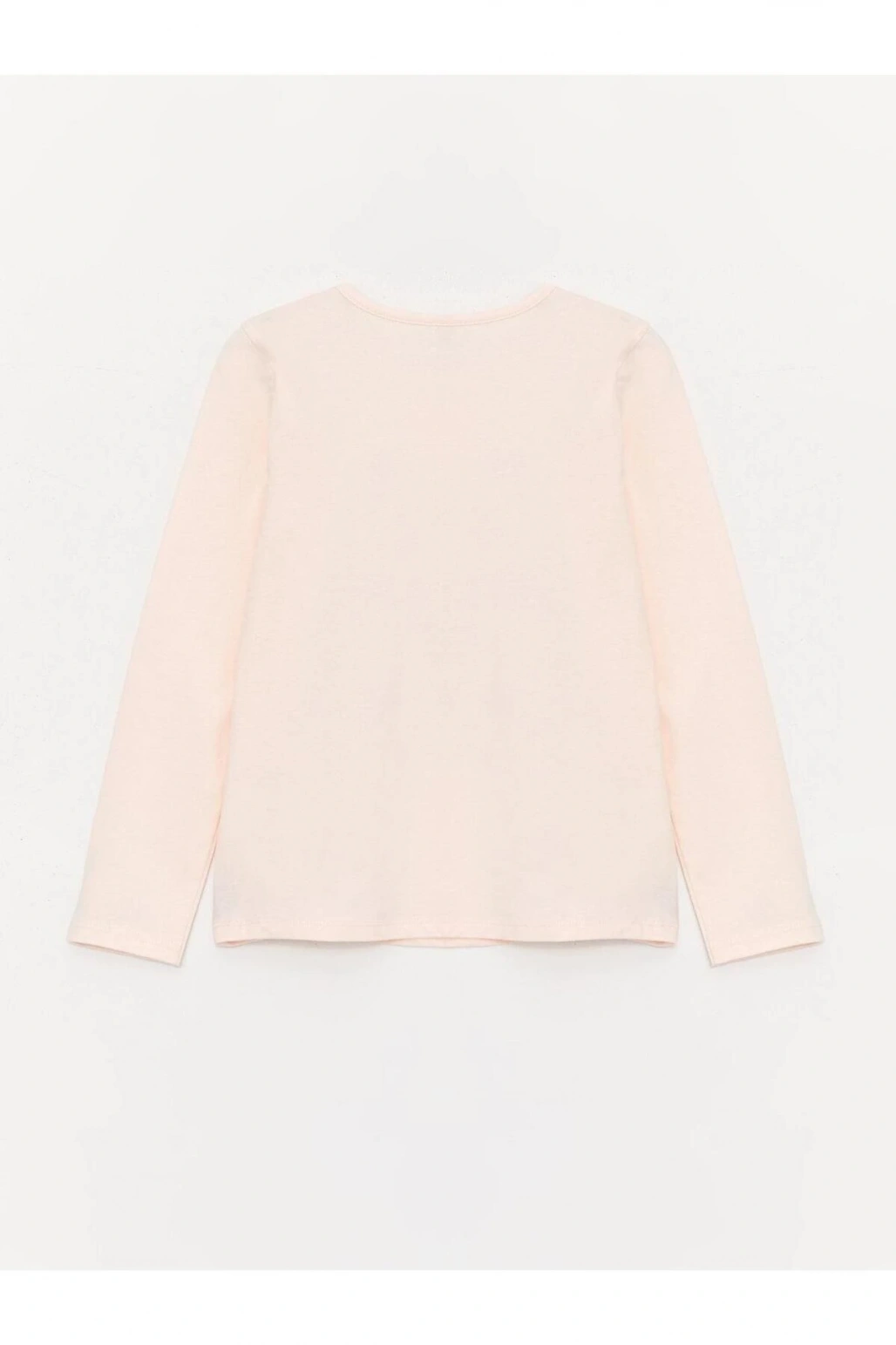 LCW Kids Bisiklet Yaka Baskılı Uzun Kollu Kız Çocuk Tişört