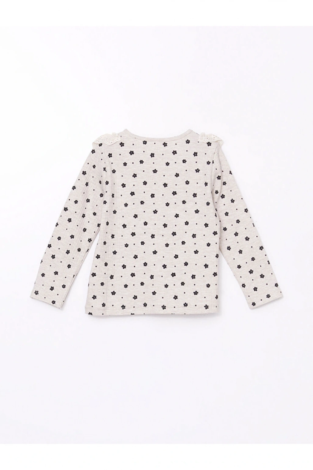 LCW Kids Bisiklet Yaka Çiçekli Kız Çocuk Bluz ve Tayt Pantolon 2li