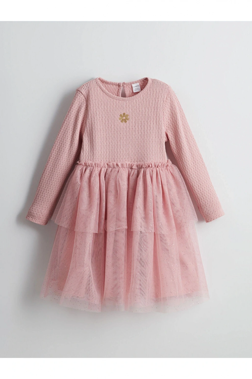 LCW Kids Bisiklet Yaka Çiçekli Kız Çocuk Elbise