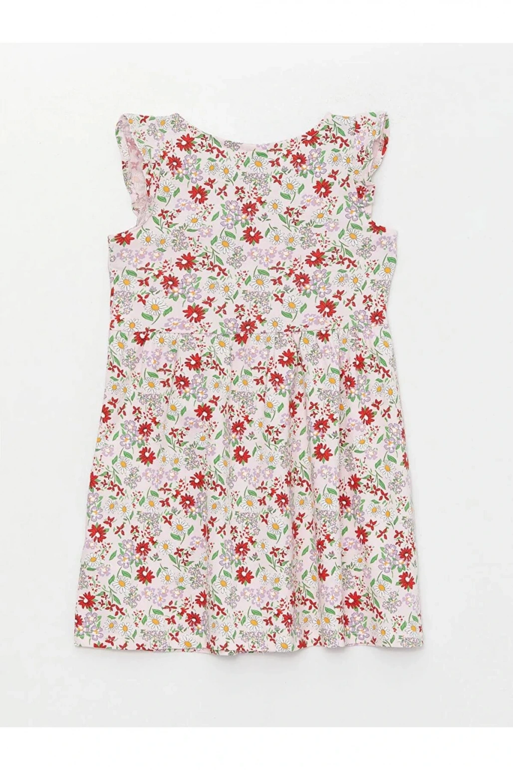 Lcw Kids Bisiklet Yaka Desenli Kız Çocuk Elbise