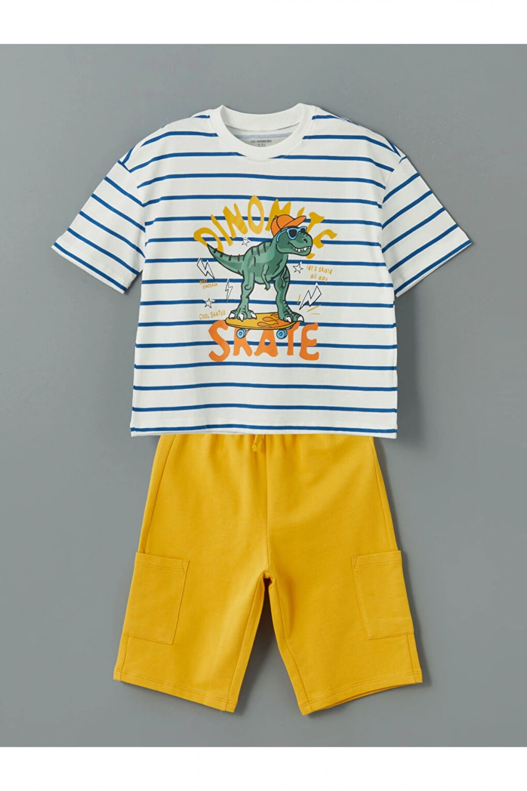 LCW Kids Bisiklet Yaka Erkek Çocuk Tişört ve Şort 2li