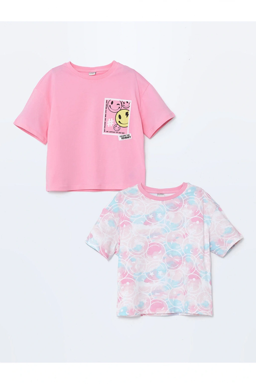 LCW Kids Bisiklet Yaka Kız Çocuk Tişört 2li