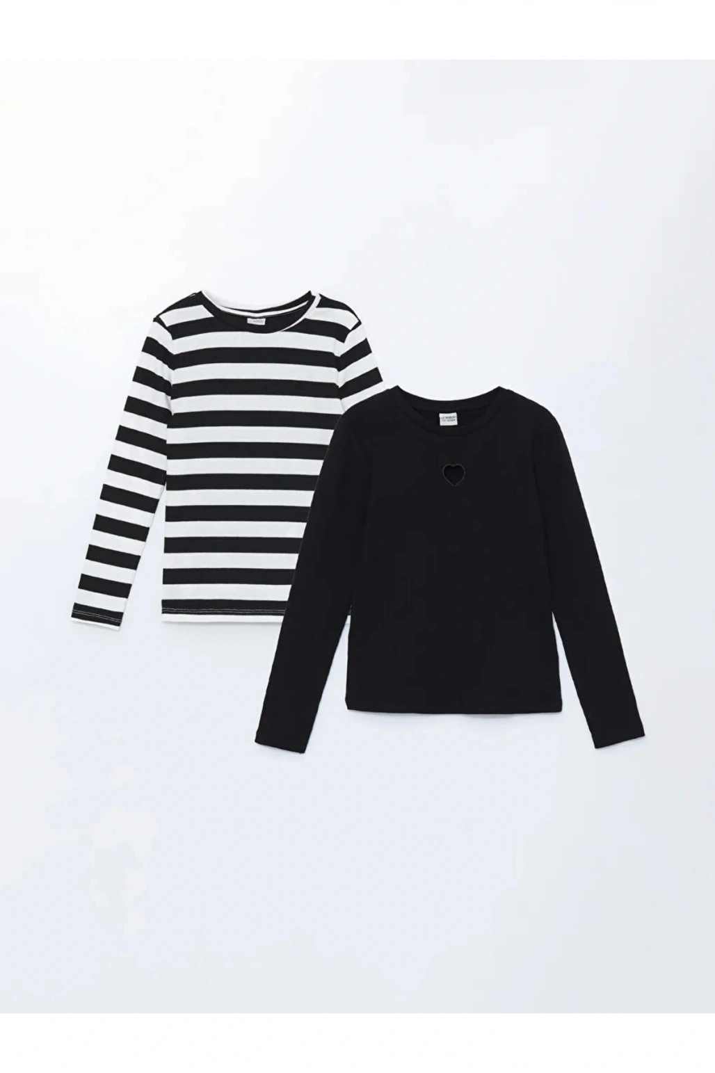 LCW Kids Bisiklet Yaka Kız Çocuk Tişört 2li (W4)