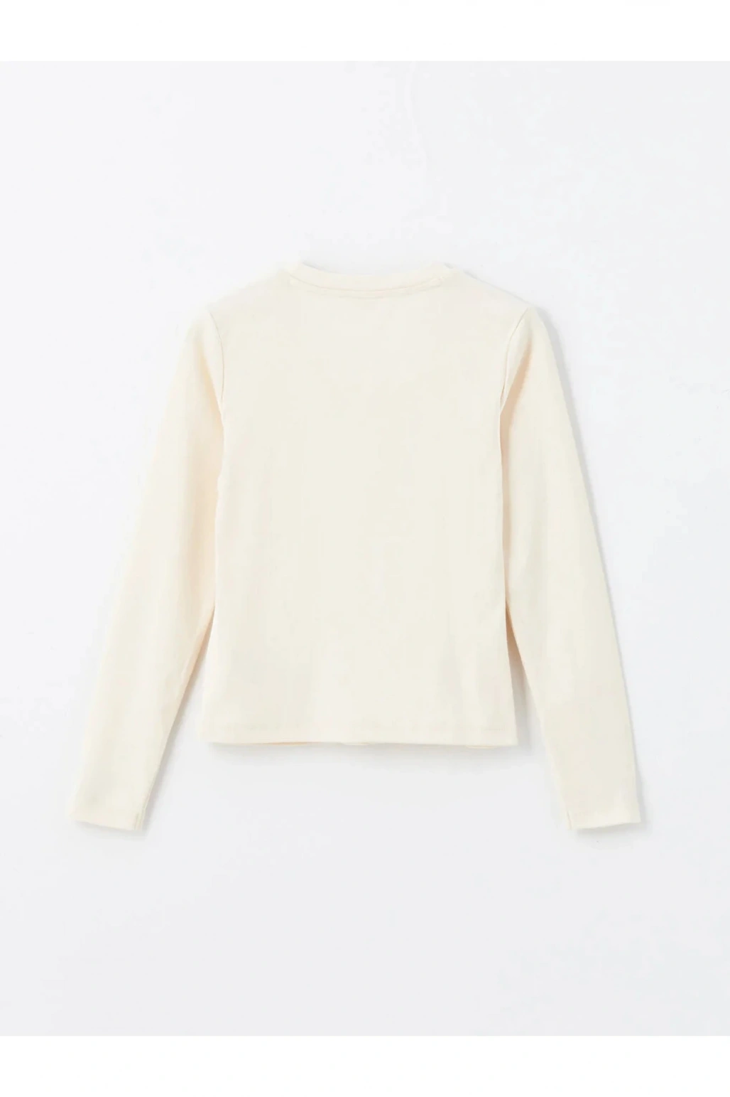 LCW Kids Bisiklet Yaka Nakışlı Uzun Kollu Kız Çocuk Tişört (W4)