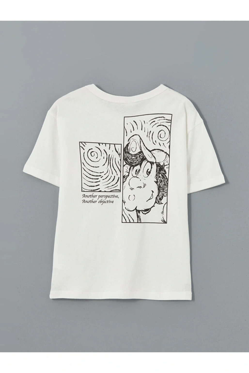 LCW Kids Bisiklet Yaka Nostaljik Maymun Baskılı Erkek Çocuk Tişört