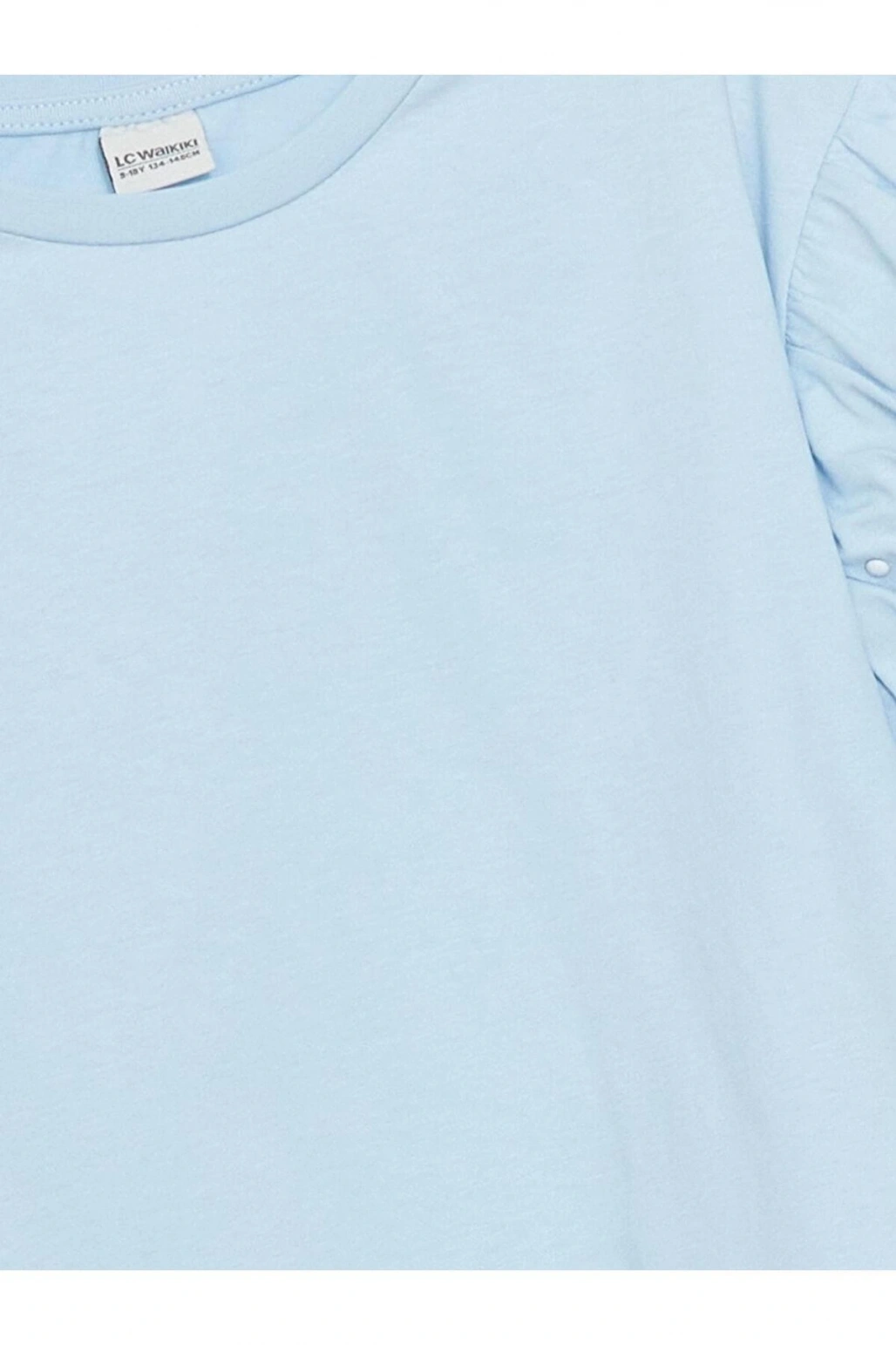 LCW Kids Bisiklet Yaka Taşlı Kız Çocuk Crop Tişört