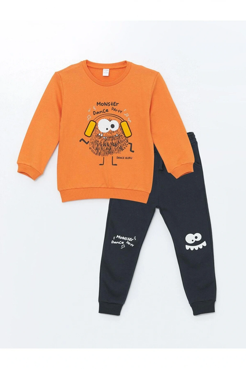 LCW Kids Bisiklet Yaka Uzun Kollu Erkek Bebek Sweatshirt ve Eşofman Alt 2li Takım