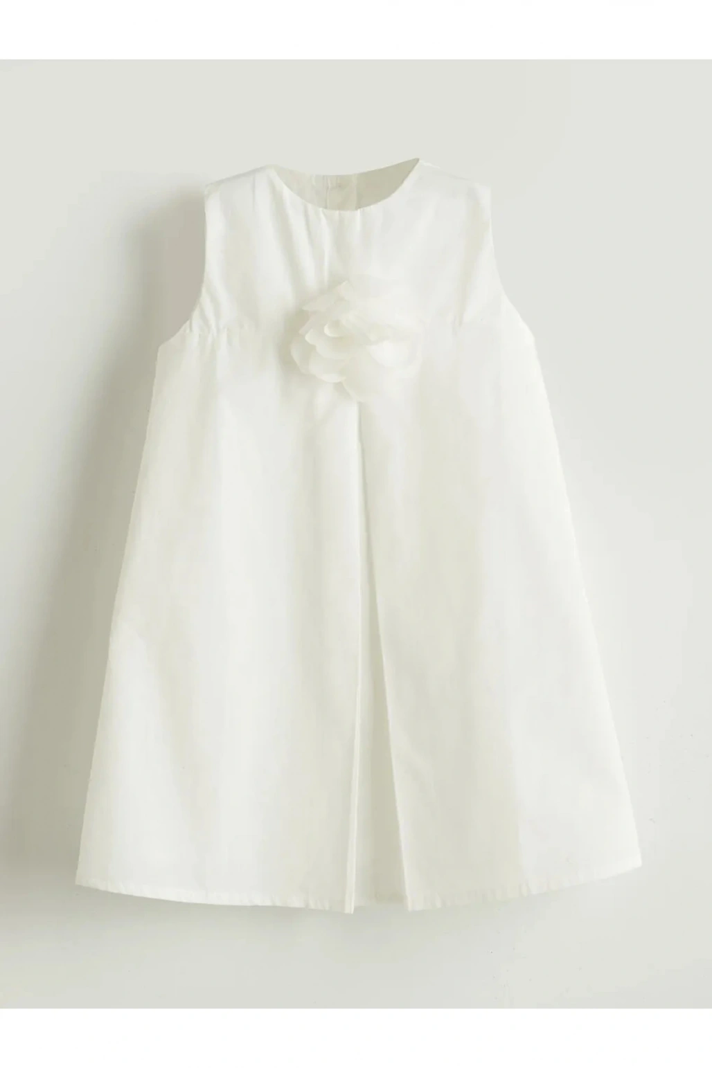 LCW Kids Ekru 3 Boyutlu Çiçekli Kız Çocuk Elbise