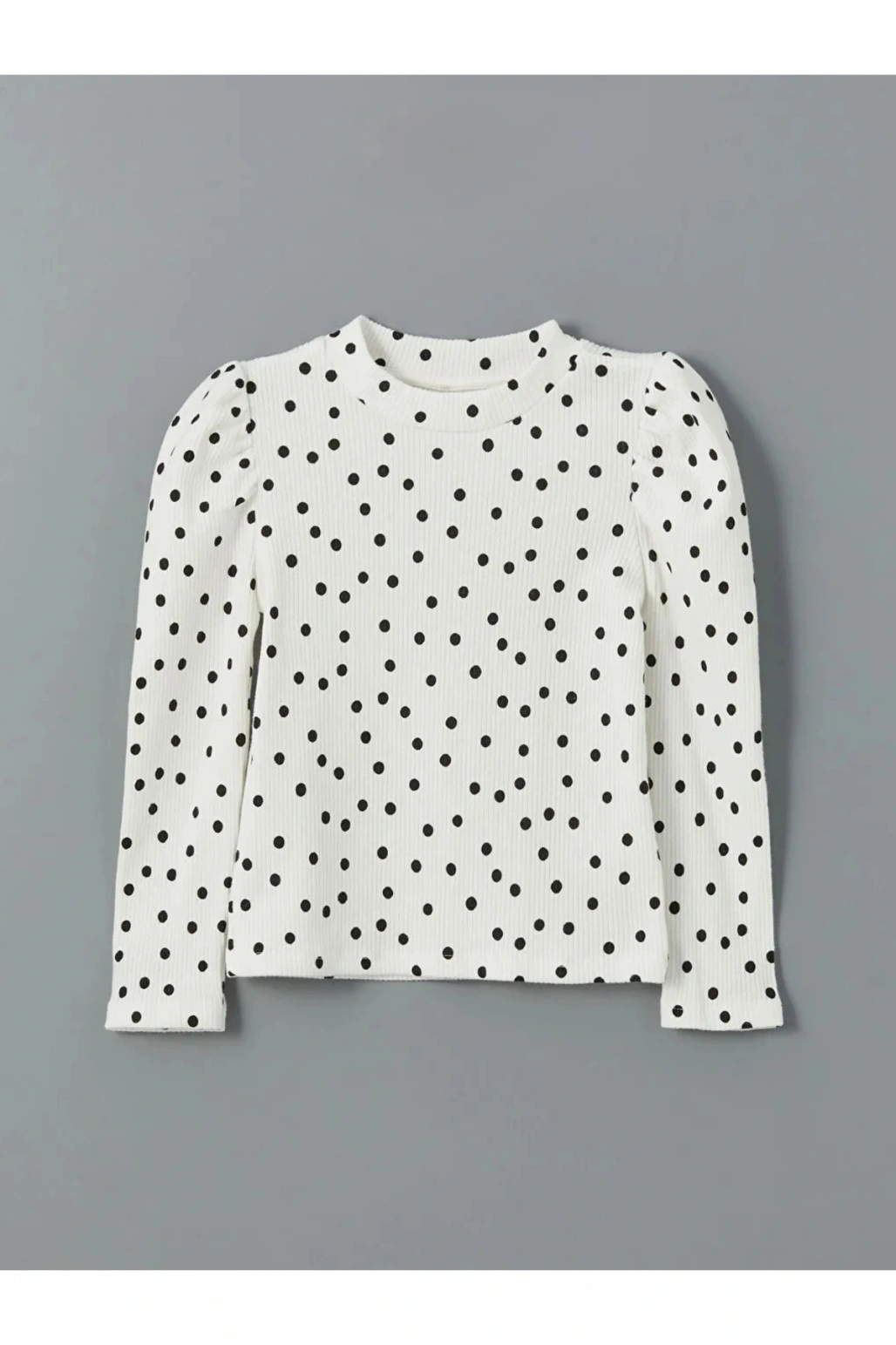 LCW Kids Ekru Baskılı Dik Yaka Kız Çocuk Tişört