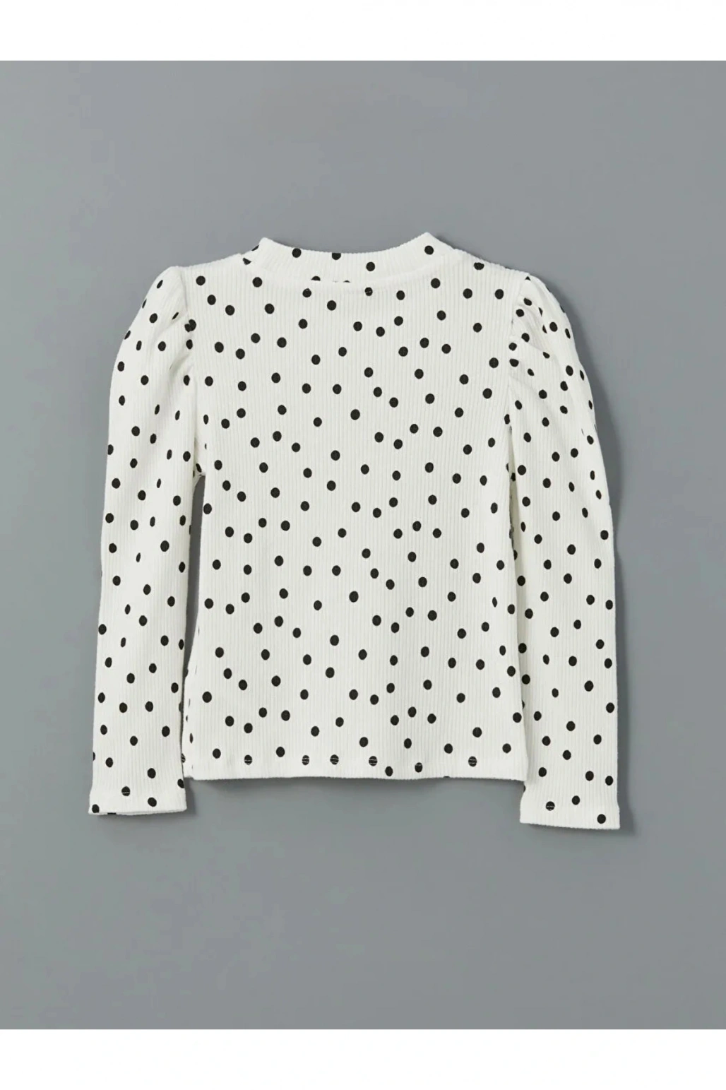 LCW Kids Ekru Baskılı Dik Yaka Kız Çocuk Tişört