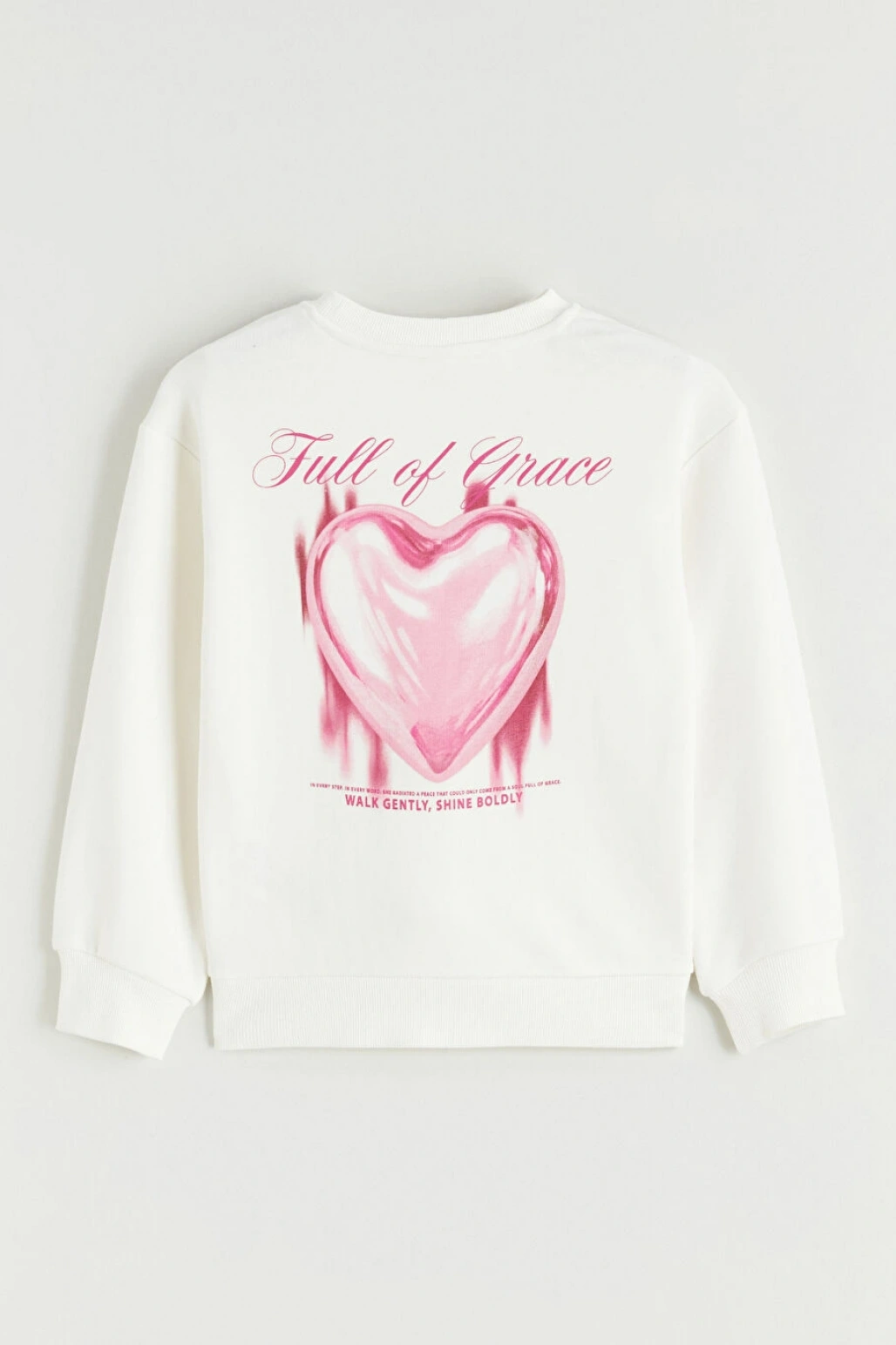 LCW Kids Ekru Baskılı Kız Çocuk Sweatshirt