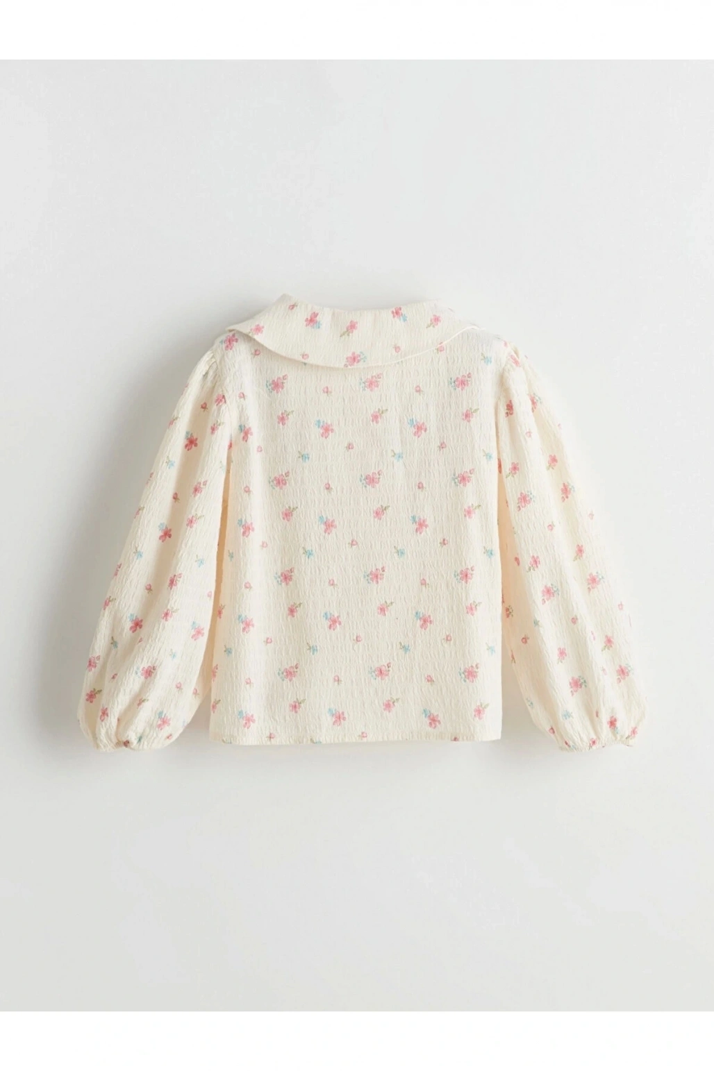 Lcw Kids Ekru Bebe Yaka Çiçekli Kız Çocuk Gömlek