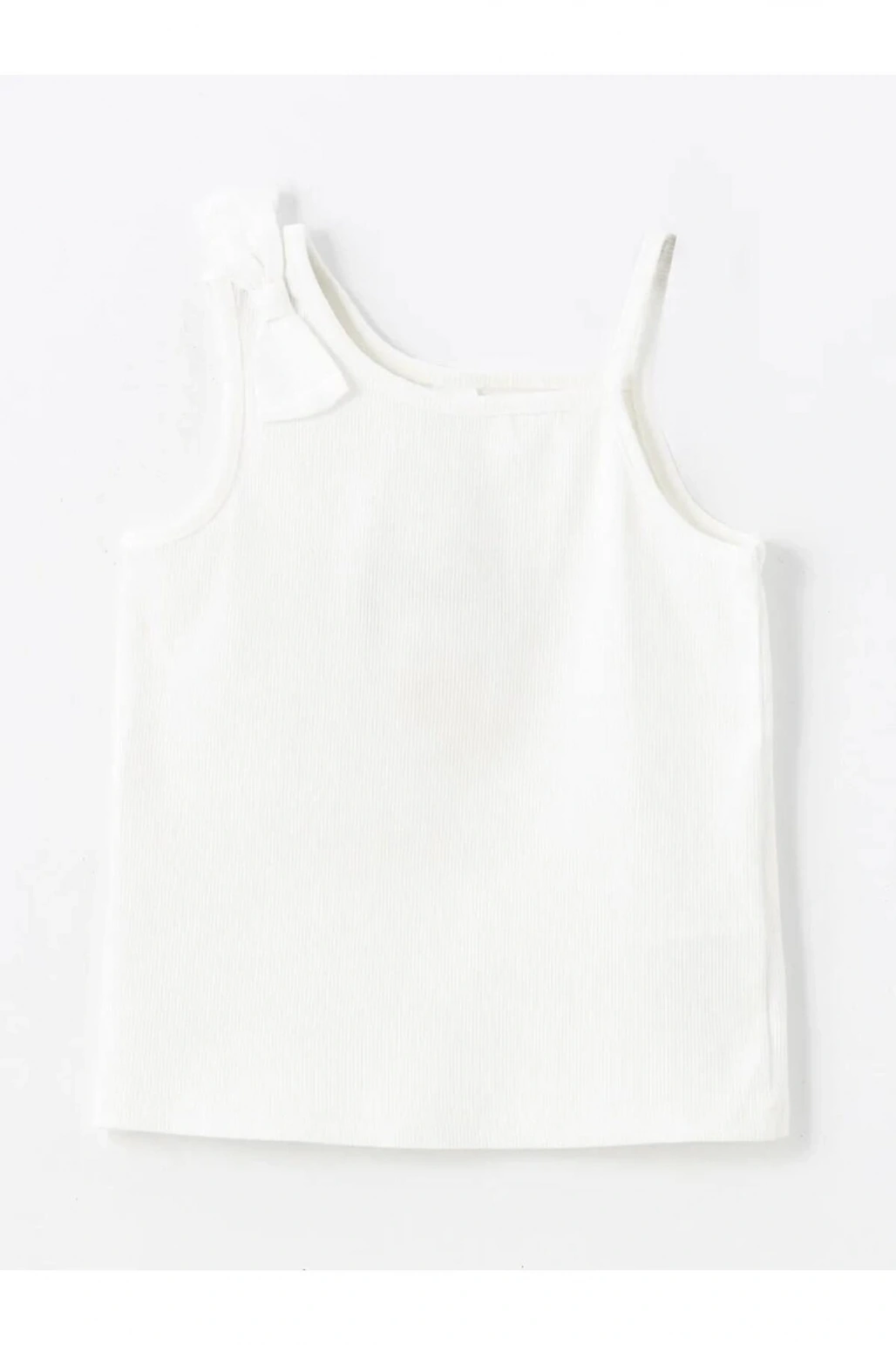 LCW Kids Ekru Bisiklet Yaka Askılı Kız Bebek Bluz ve Şort 2li Takım